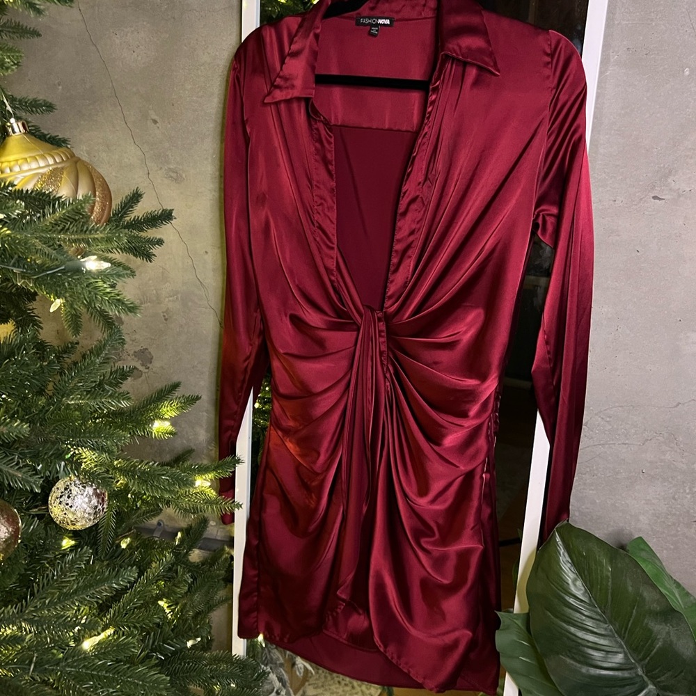 🌙RED SILK DRESS   💃🏻